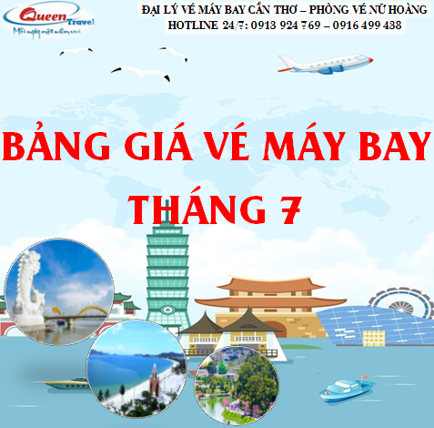 BẢNG GIÁ VÉ MÁY BAY THAM KHẢO THÁNG 7